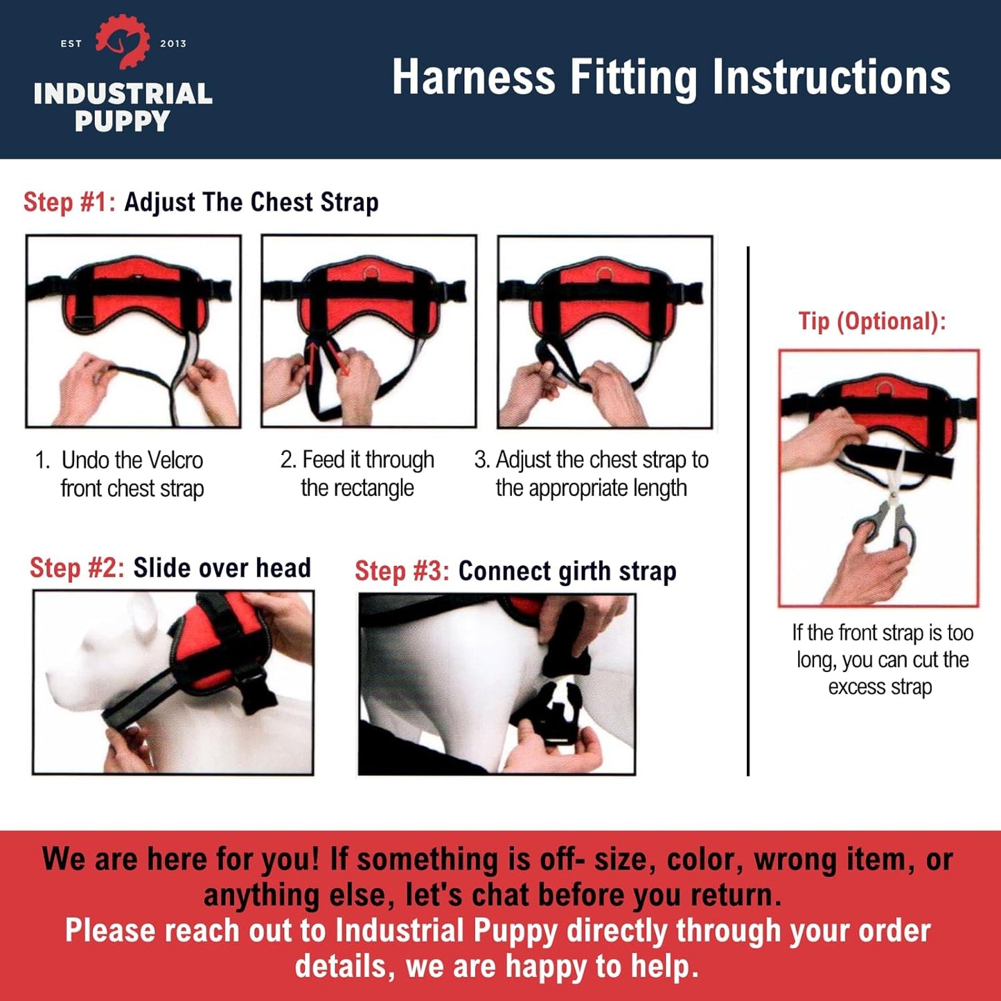 Service Dog Vest with Handle, No Pull Dog Harness for Large Dogs, Reflective Straps, Removable Patches Training Vest (Small - Large Breeds)