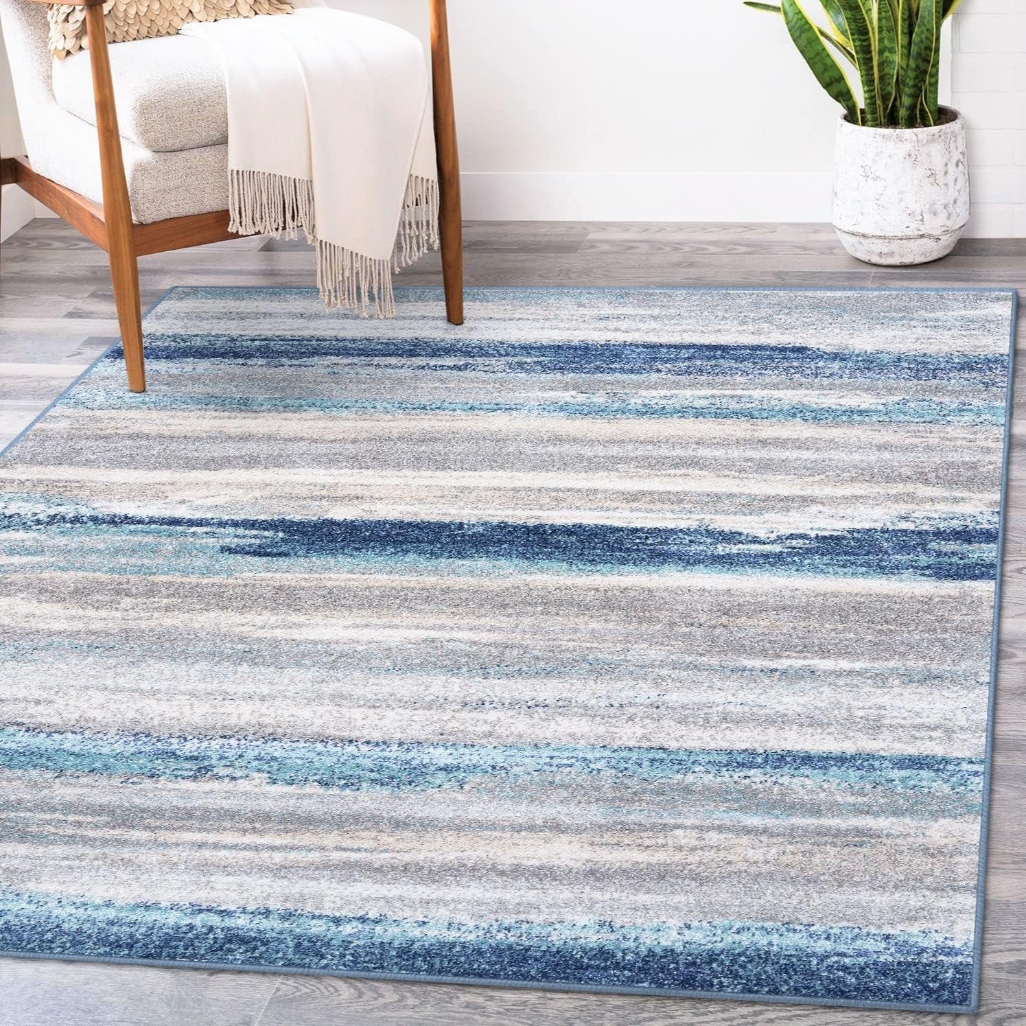 Tower Hill Abstract Blue 9X12 Area Rug