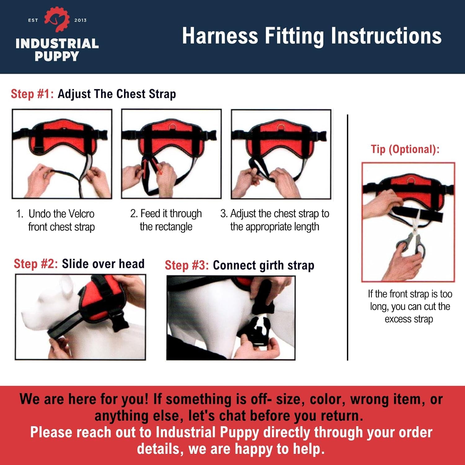 Service Dog Vest with Handle, No Pull Dog Harness for Large Dogs, Reflective Straps, Removable Patches Training Vest (Small - Large Breeds)