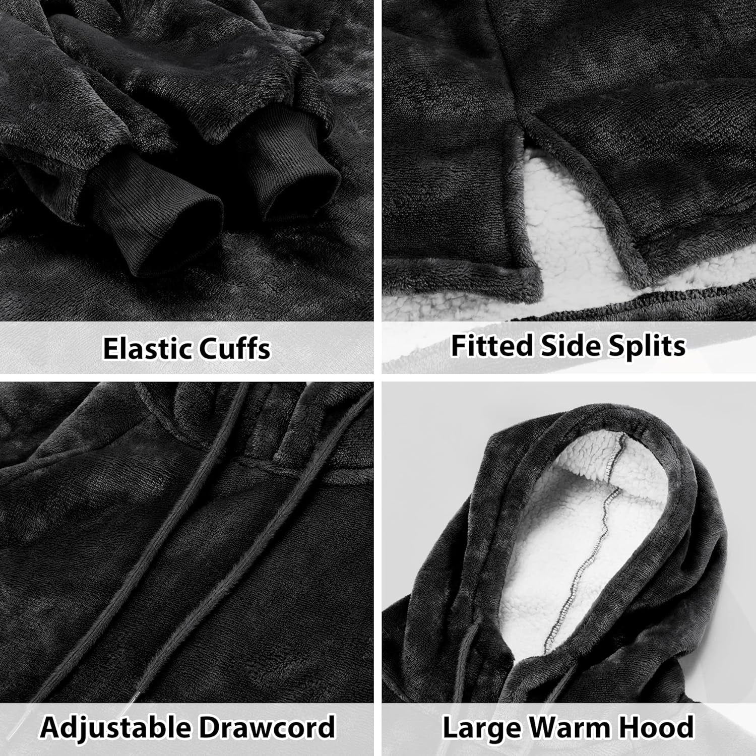 Women’S Sherpa Hoodie Sweatshirt Dress, Casual Snuggle Wearable Blanket Pullover Sweater with Kangaroo Pocket, Warm and Soft, Gift for Her