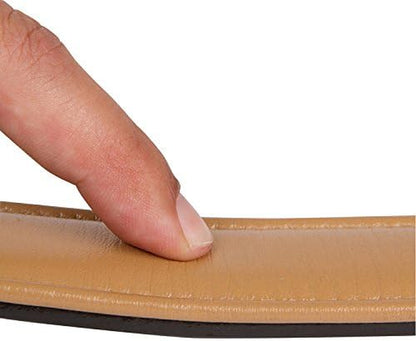 Black Leather Padded Dog Collar, Size Medium, 20" Long X 1" Wide, Neck Size 14.5" to 17.5" Inches