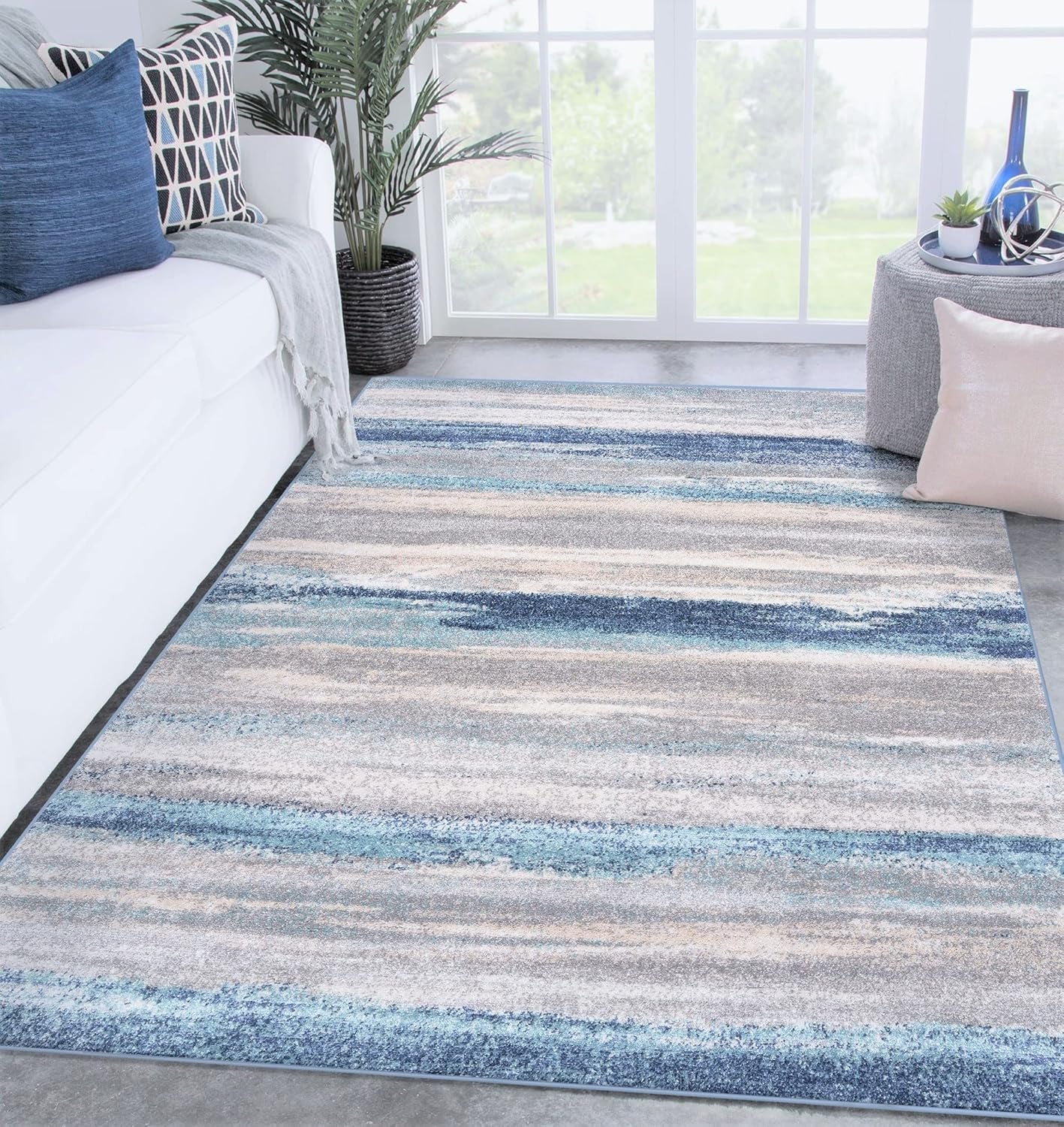 Tower Hill Abstract Blue 9X12 Area Rug