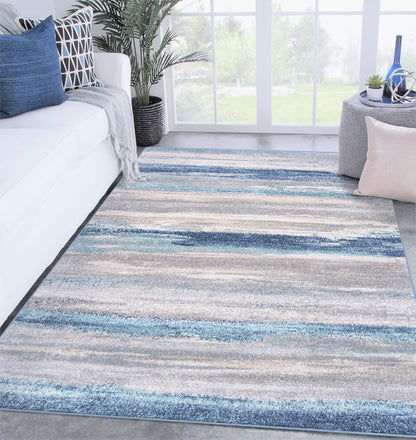 Tower Hill Abstract Blue 9X12 Area Rug
