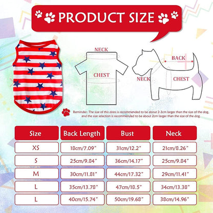 4 Pieces Dog Clothes for Dogs Girl Summer Pet T-Shirts Printed Apparels Puppy Outfits Cute Pattern for Small to Large Cat Dog (Star, X-Small)