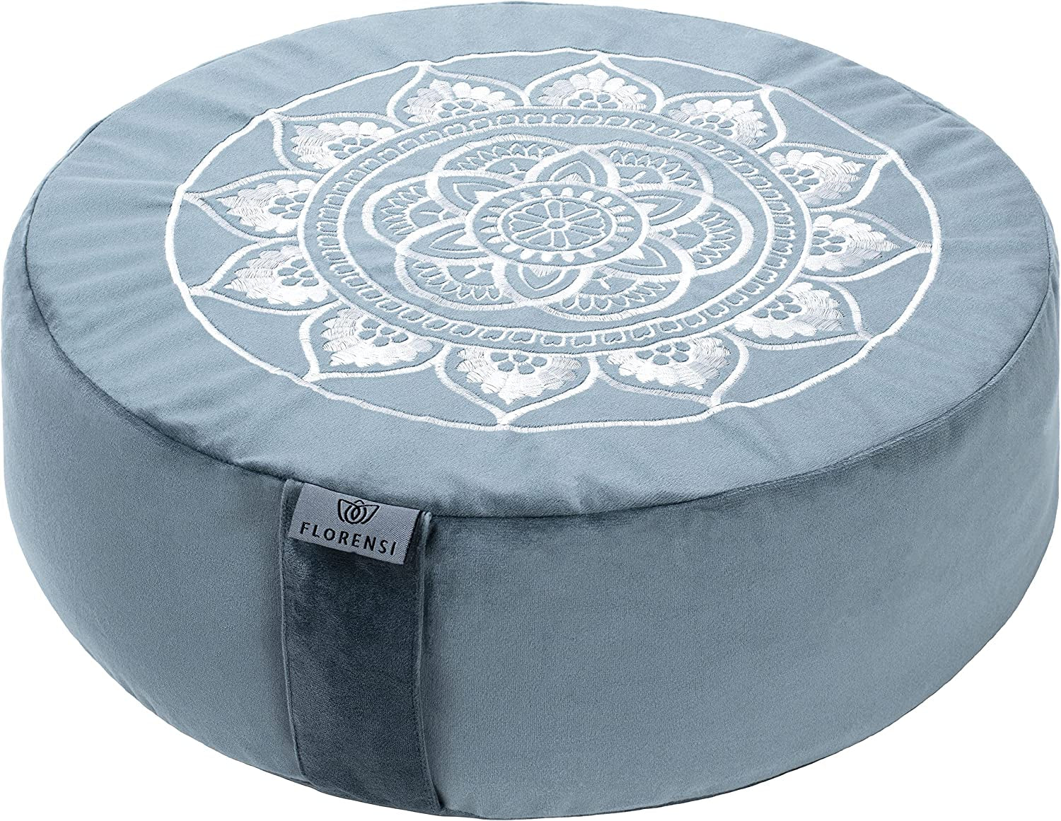Meditation Cushion - Comfortable Floor Pillow - Traditional Tibetan Meditation Pillow with Beautiful Velvet Cover - Large Floor Cushion Seating for Adults - Premium Yoga Buckwheat Bolster