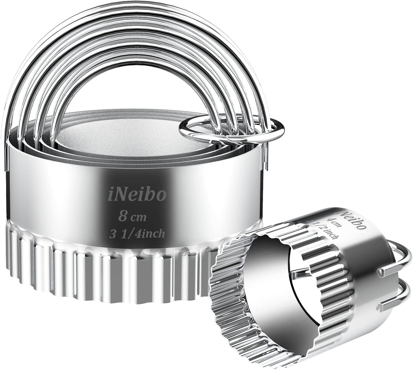 Fluted Edge Biscuit Cutter Set - round Circle Scone, Pastry, and Dough Cutters for Baking, Dumpling Skin, and Fondant