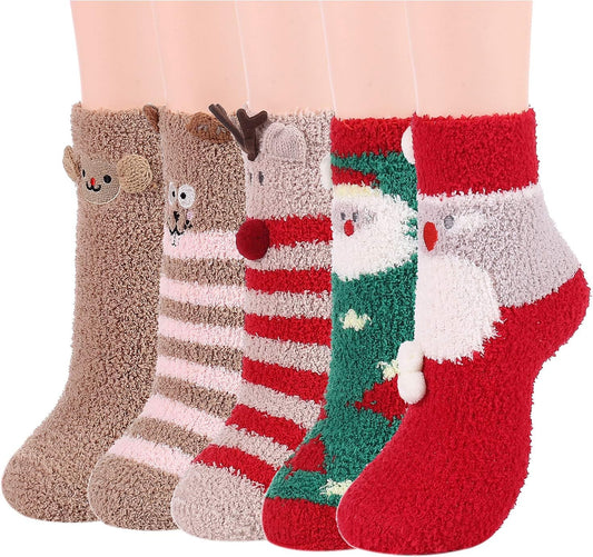 Women'S Fuzzy Slipper Socks - Warm, Fluffy, Cozy Crew Socks for Winter