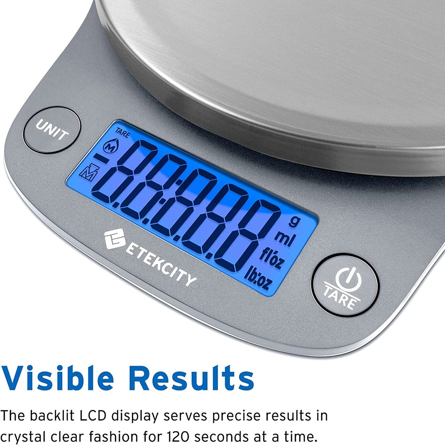 0.1G Food Kitchen Scale, Digital Ounces and Grams for Cooking, Baking, Meal Prep, Dieting, and Weight Loss 11Lb/5Kg 304 Stainless Steel