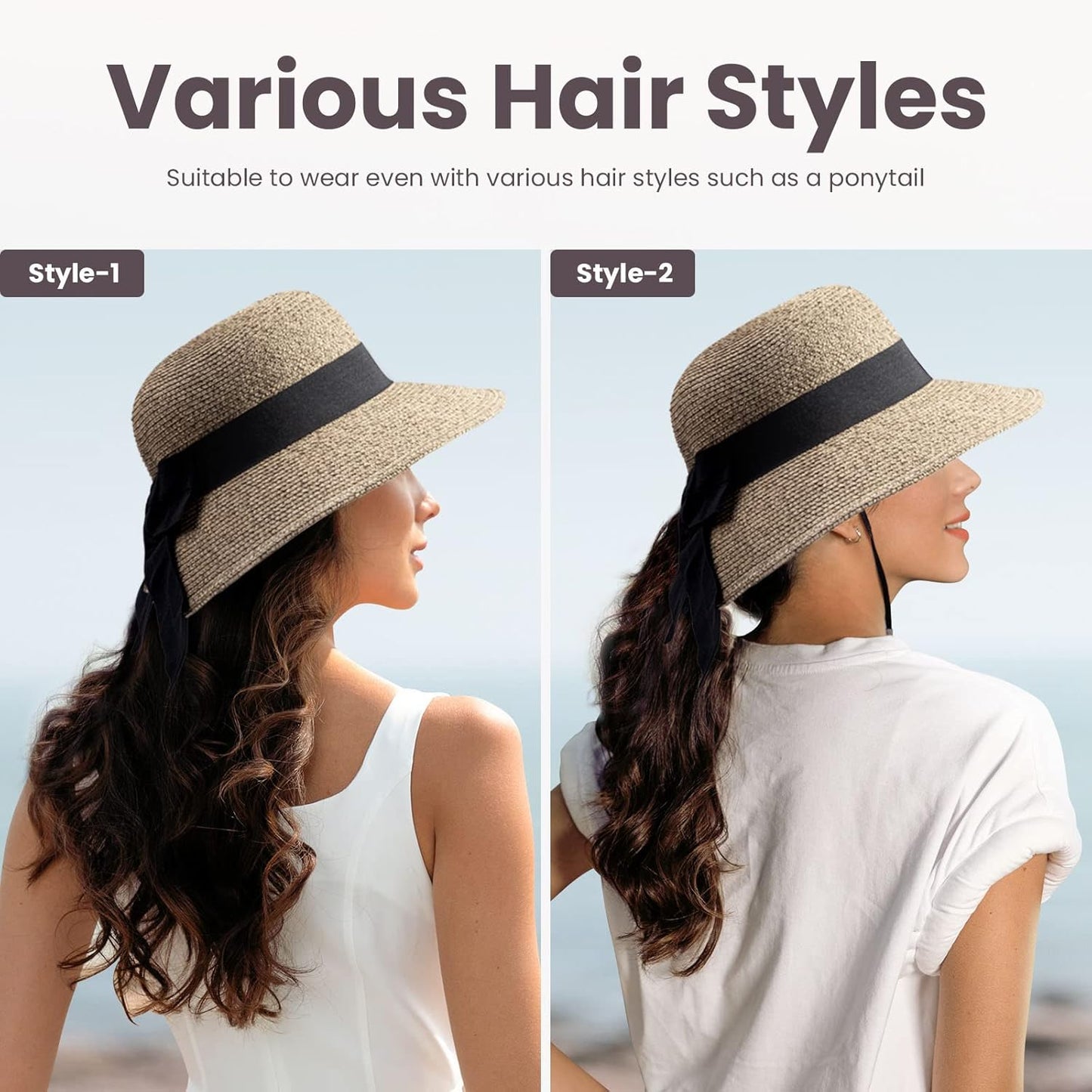 Sun Hats for Women UPF 50+ Women'S Lightweight Foldable/Packable Beach Sun Hat