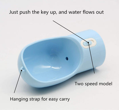 Portable Dog Water Bottle - Leak Proof Dog Water Dispenser with Bowl & Food Container, Dishwasher Safe Food Grade Plastic for Pet Puppy Outdoor Walking Hiking Travel Blue