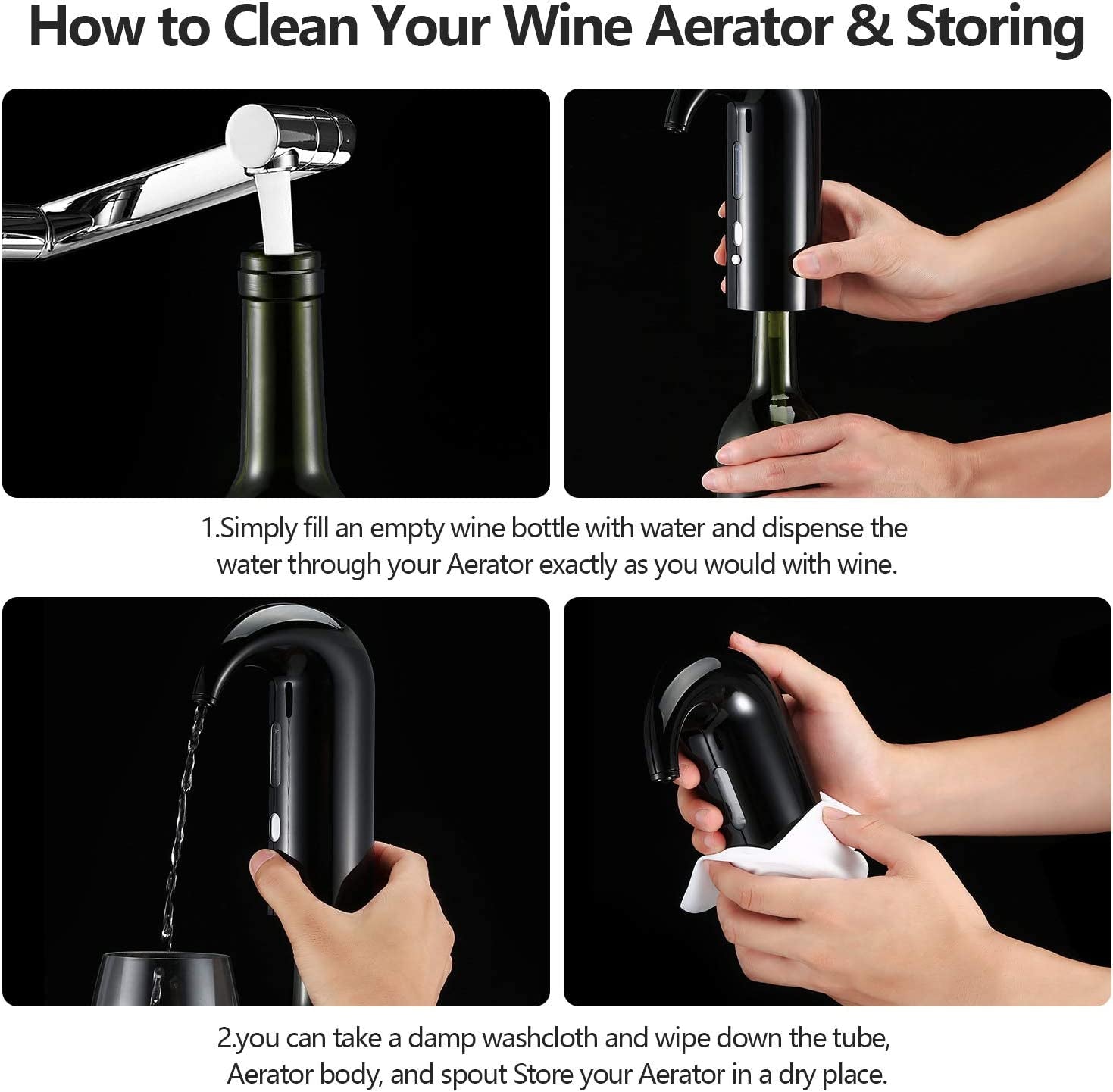 Wine Aerator Electric Wine Decanter Best Sellers One Touch Red -White Wine Accessories Aeration Work with Wine Opener for Beginner Enthusiast - Spout Pourer - Wine Preserver