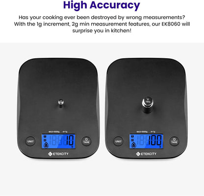 Food Kitchen Scale, Digital Mechanical Weighing Scale, Grams and Oz for Weight Loss,Cooking, and Baking, Black