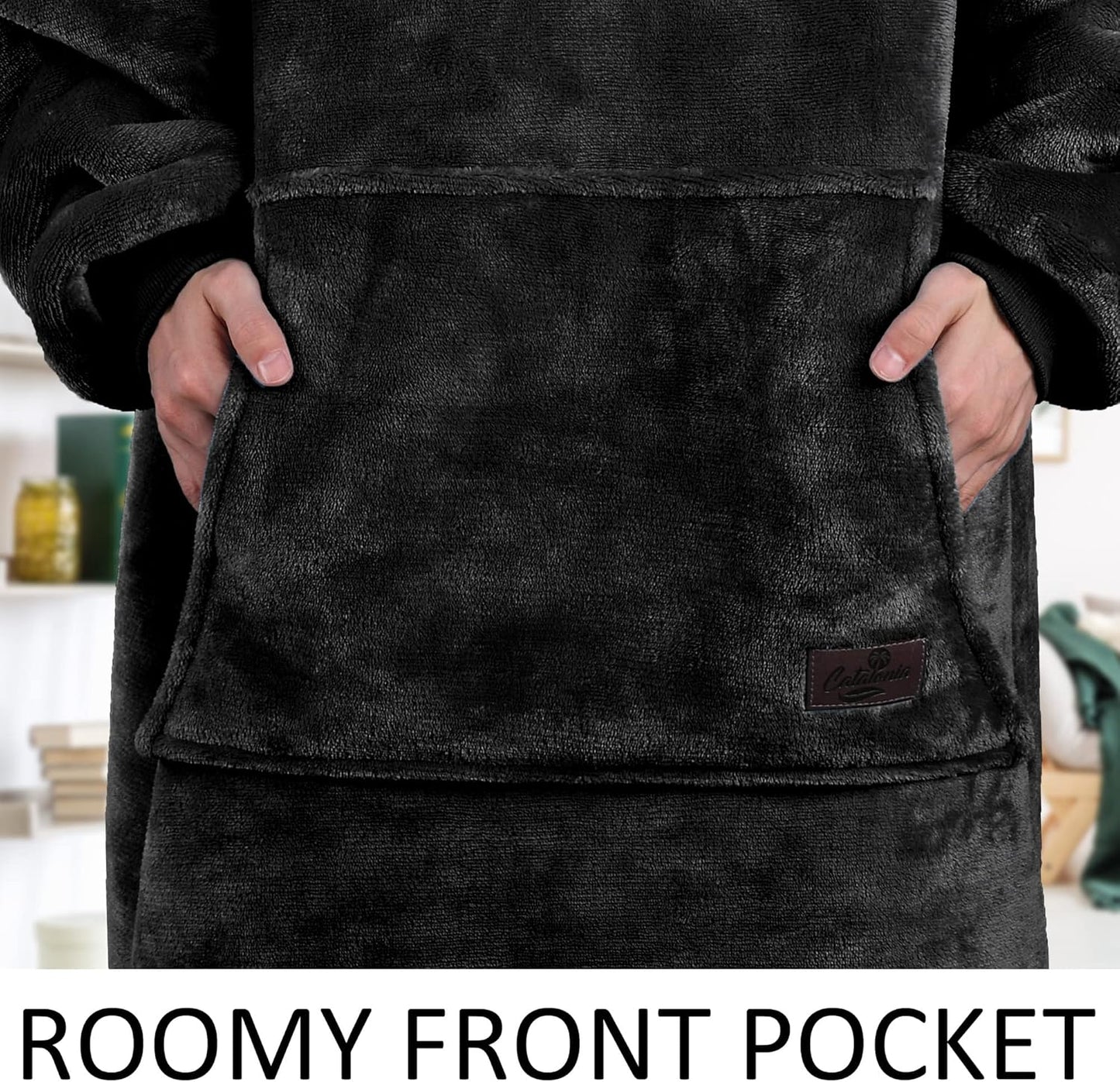 Women’S Sherpa Hoodie Sweatshirt Dress, Casual Snuggle Wearable Blanket Pullover Sweater with Kangaroo Pocket, Warm and Soft, Gift for Her