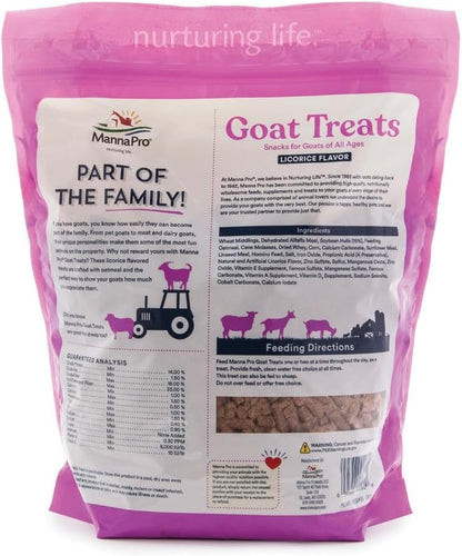 Goat Treats, Licorice Flavor, Nutritious Goat Snacks with Oatmeal, Great Goat Supplements Alternative, Ideal for Goats, Sheep & Small Livestock, 6 Lb