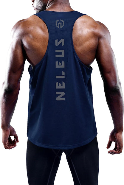 Men'S Workout Running Tank Top Sleeveless Gym Athletic Shirts