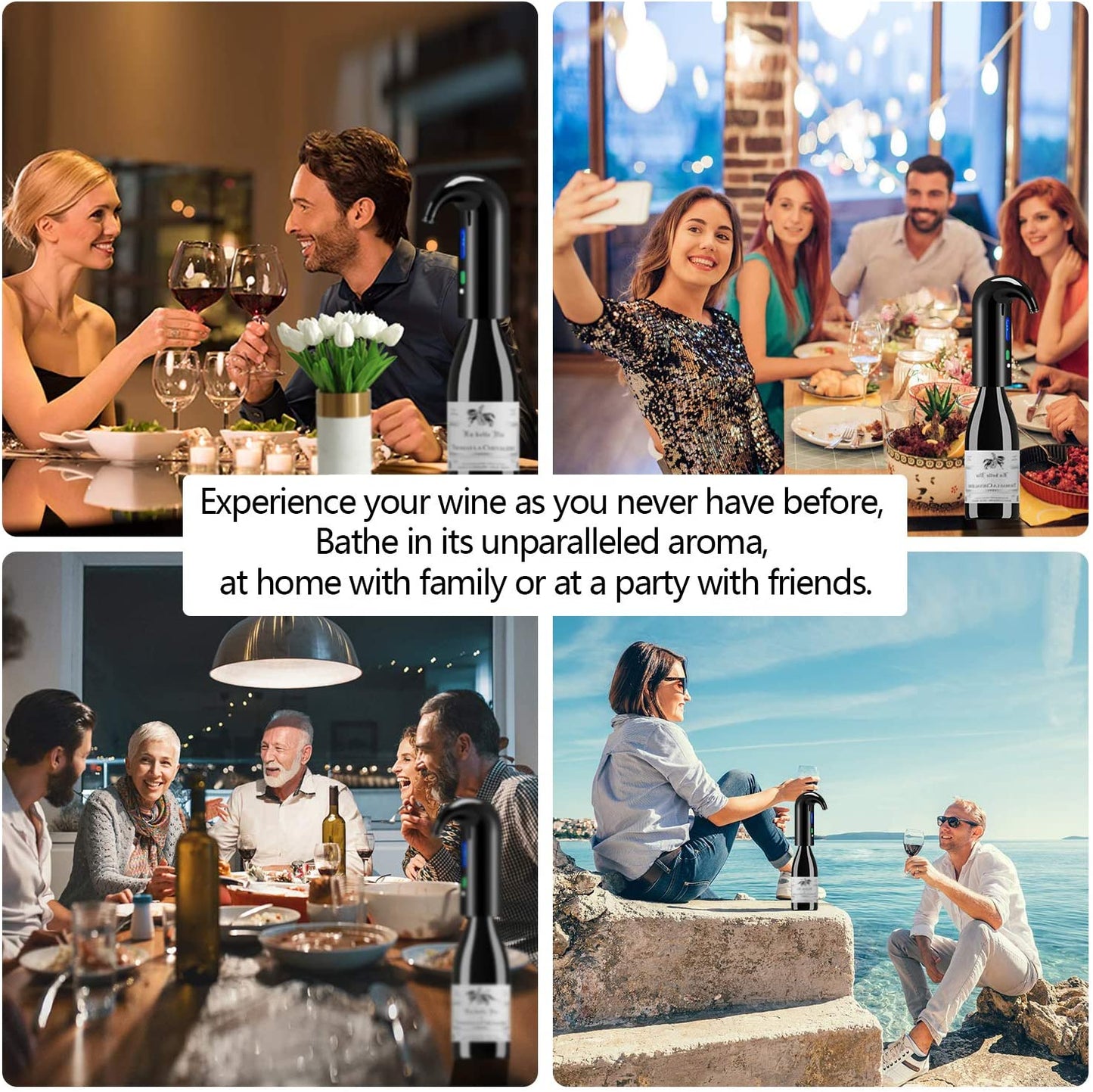 Wine Aerator Electric Wine Decanter Best Sellers One Touch Red -White Wine Accessories Aeration Work with Wine Opener for Beginner Enthusiast - Spout Pourer - Wine Preserver