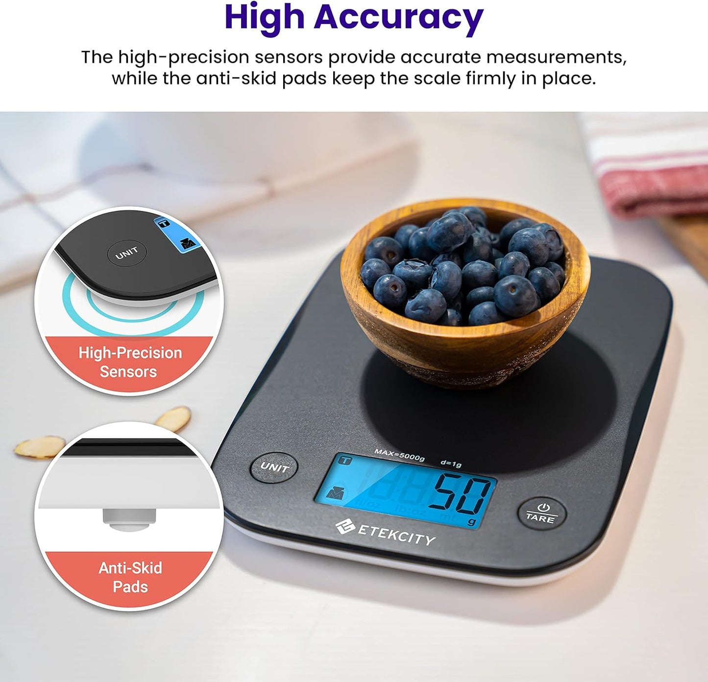 Food Kitchen Scale, Digital Mechanical Weighing Scale, Grams and Oz for Weight Loss,Cooking, and Baking, Black