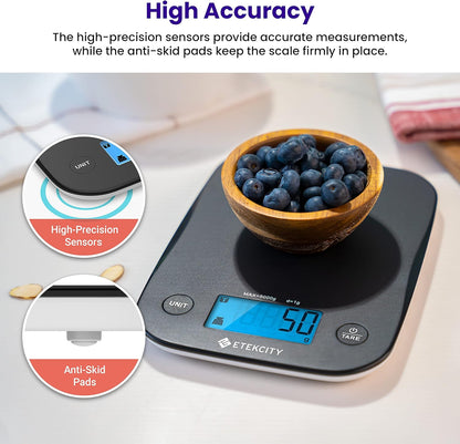 Food Kitchen Scale, Digital Mechanical Weighing Scale, Grams and Oz for Weight Loss,Cooking, and Baking, Black