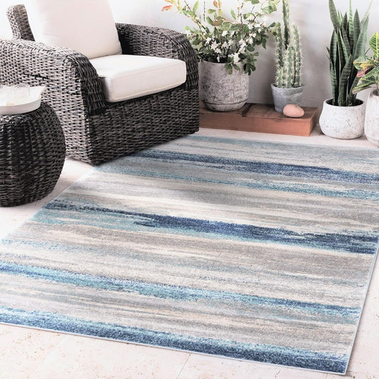 Tower Hill Abstract Blue 9X12 Area Rug